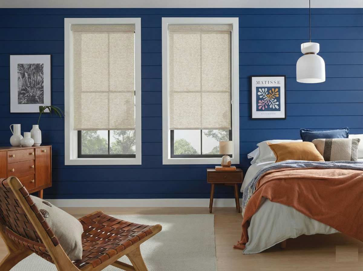 Day and night blinds installed in a modern Bangalore home interior