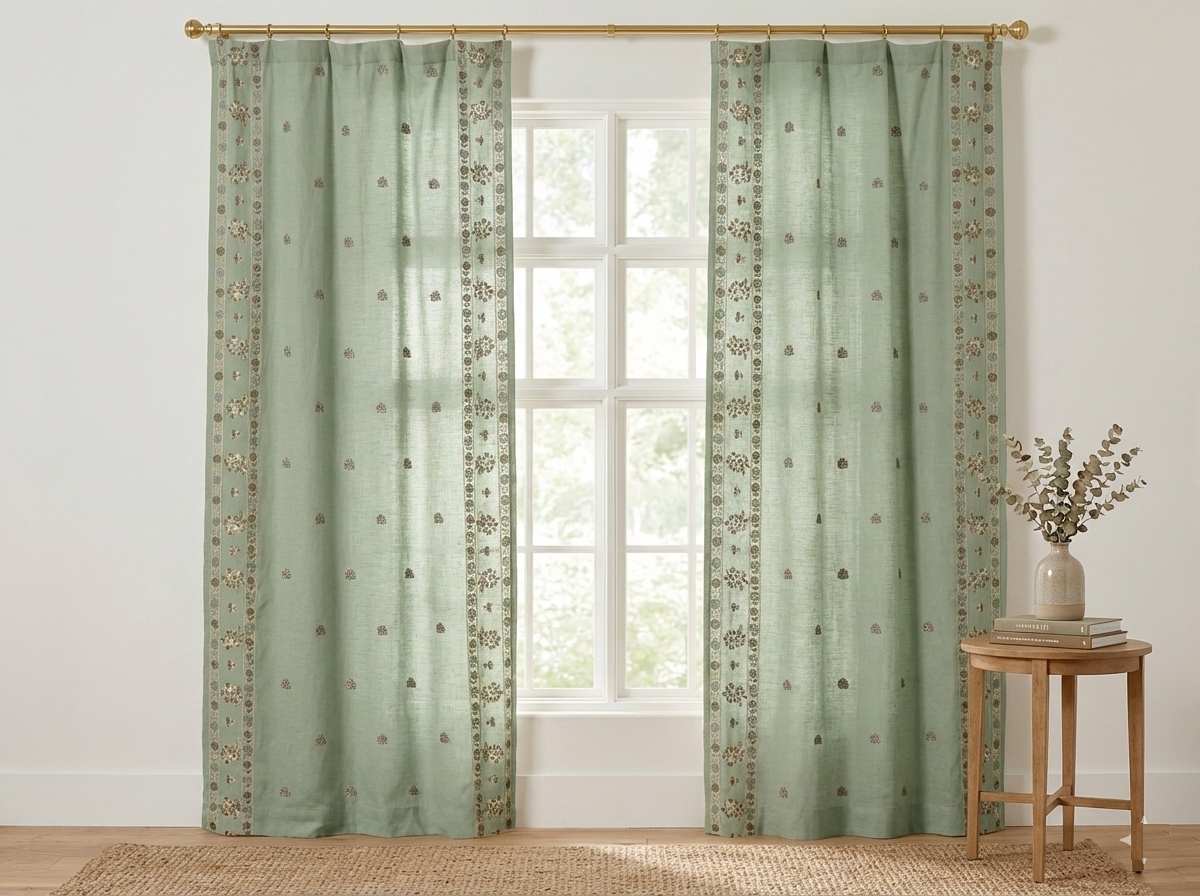 Premium embroidered curtains enhancing a sophisticated home interior