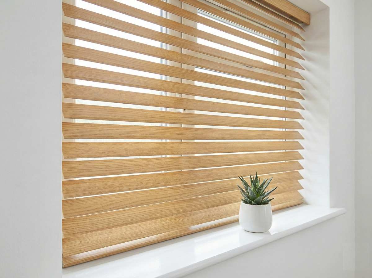 Triple blinds installed in a modern Bangalore home interior