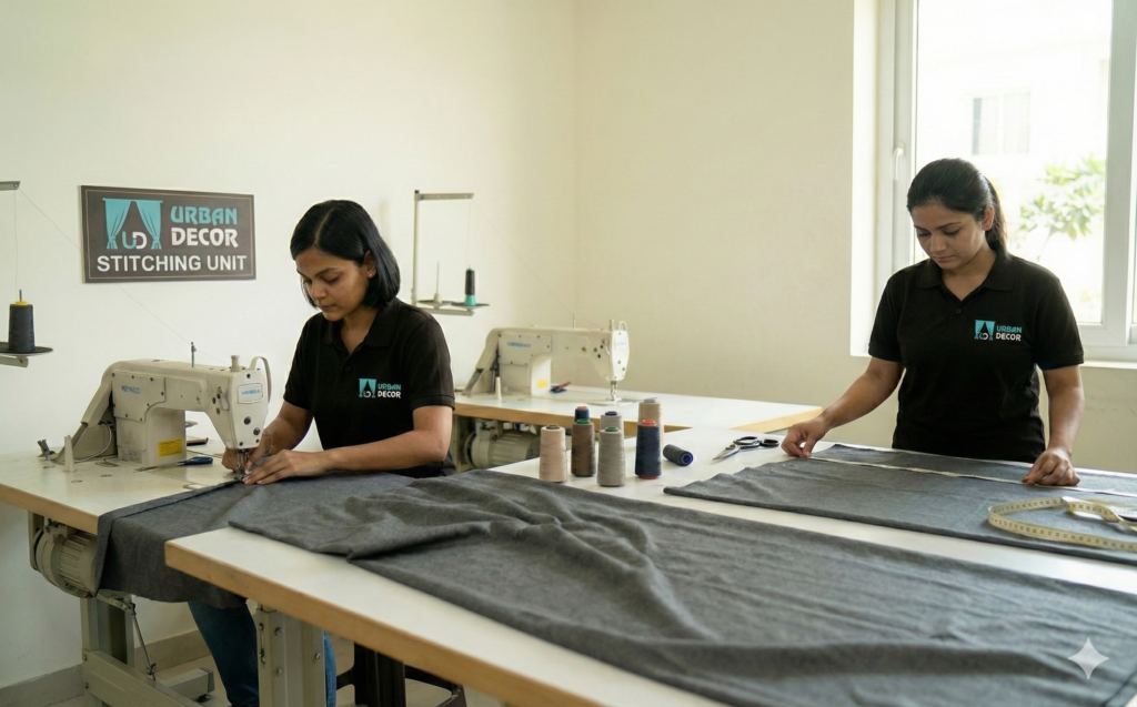 Curtain stitching in Bangalore for custom made-to-measure curtains