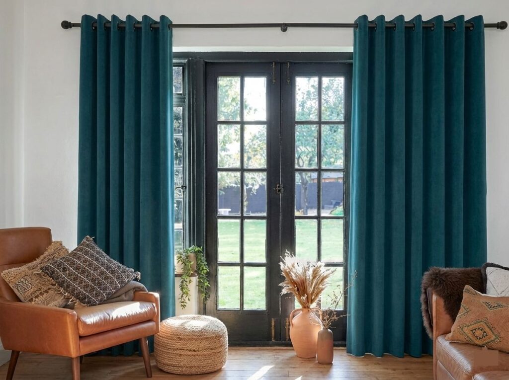 Plain curtains for bedrooms in Bangalore homes